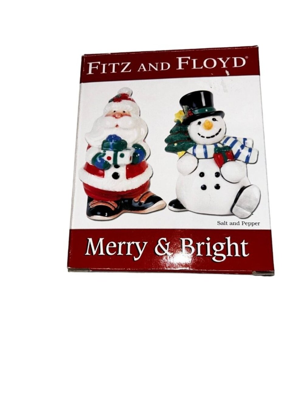 Fitz & Floyd “Merry & Bright” Salt & Pepper Shakers | Christmas Holiday Decor